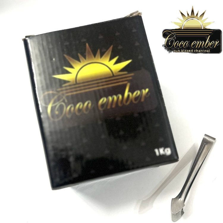 زغال نارگیل کوکوامبر بسیار با کیفیت بدون بو و گاز آزاردهنده، بدون سردرد، دوام بالا،حرارت بالا و مقرون به صرفه، بهمراه یک عدد انبر هدیه فروش به صورت عمده و جزئی 